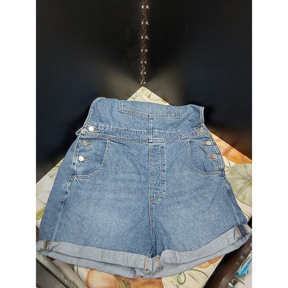 LADIES Bib Overalls Shorts Size XL Levi's Strauss New Retail $69.50 - Picture 3 of 9